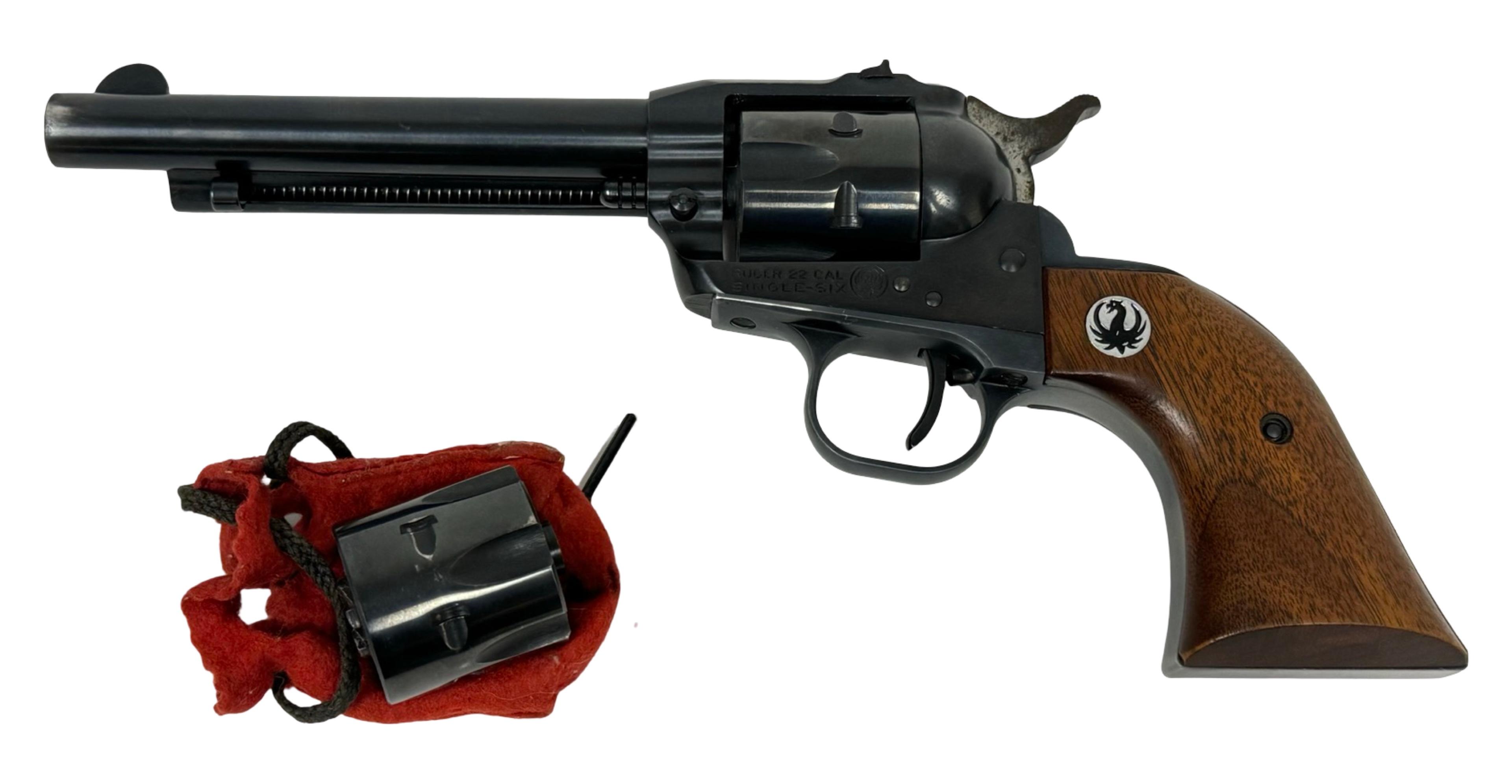 Excellent 1962 Ruger .22 CAL. Single-Six Three-Screw Convertible Revolver with (2) Cylinders