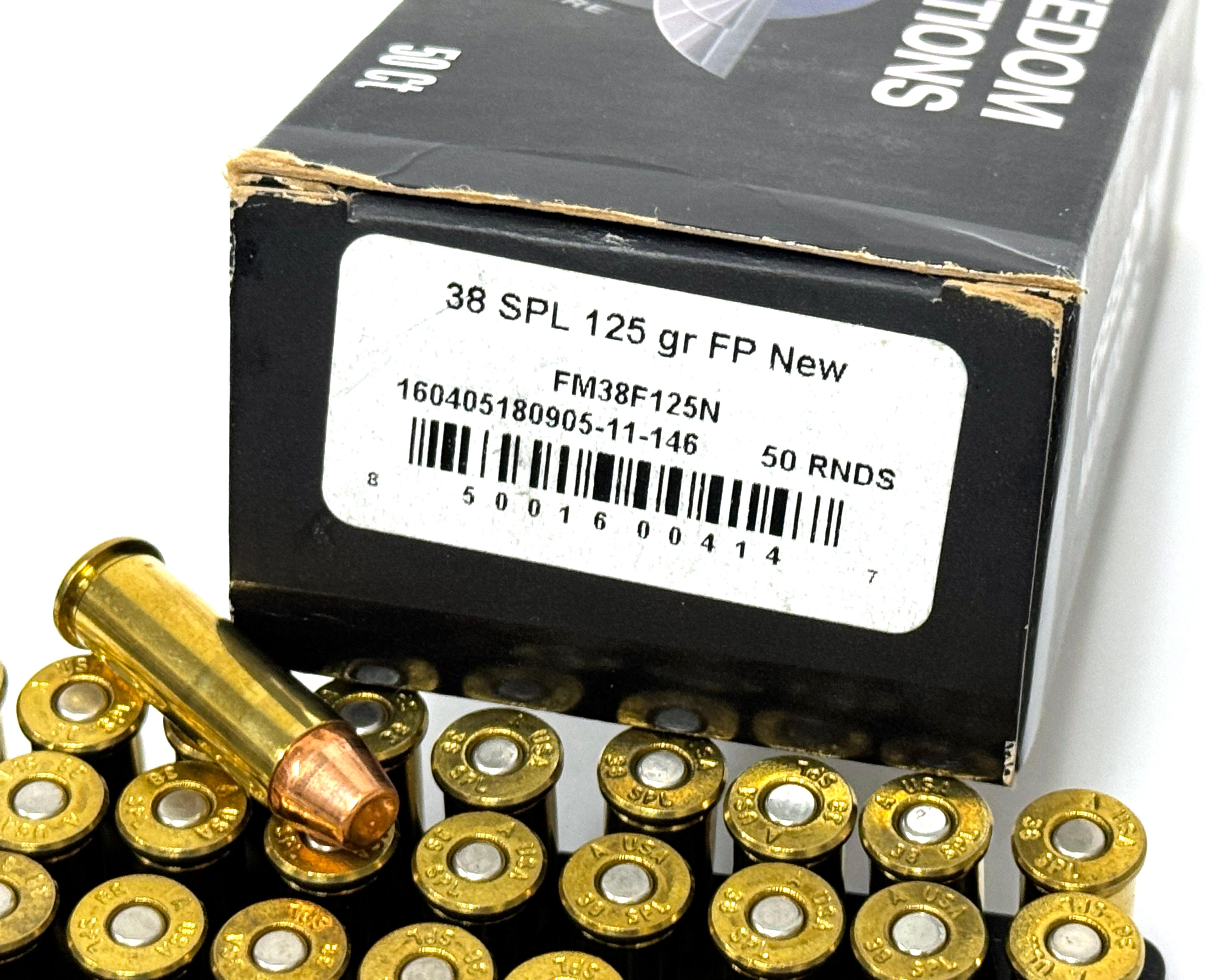NIB 50rds. Of .38 SPL. 125gr. FP Freedom Munitions Ammo