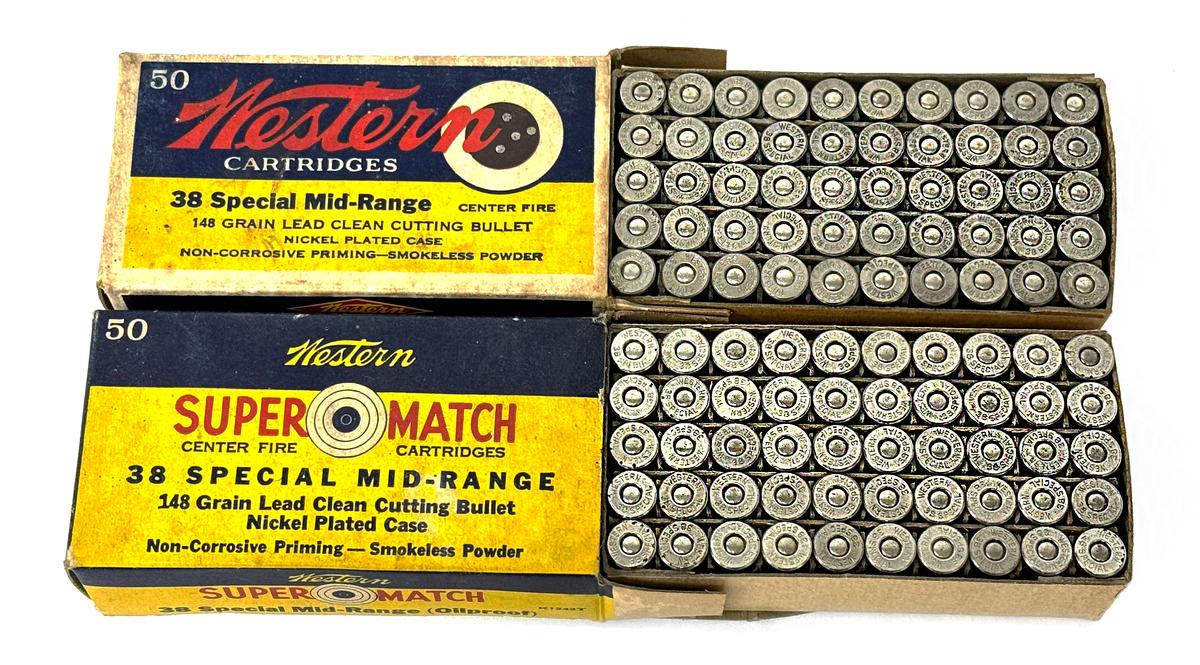 NIB 100rds. Of .38 SPL. Mid-Range 148gr. Western Super Match Ammunition