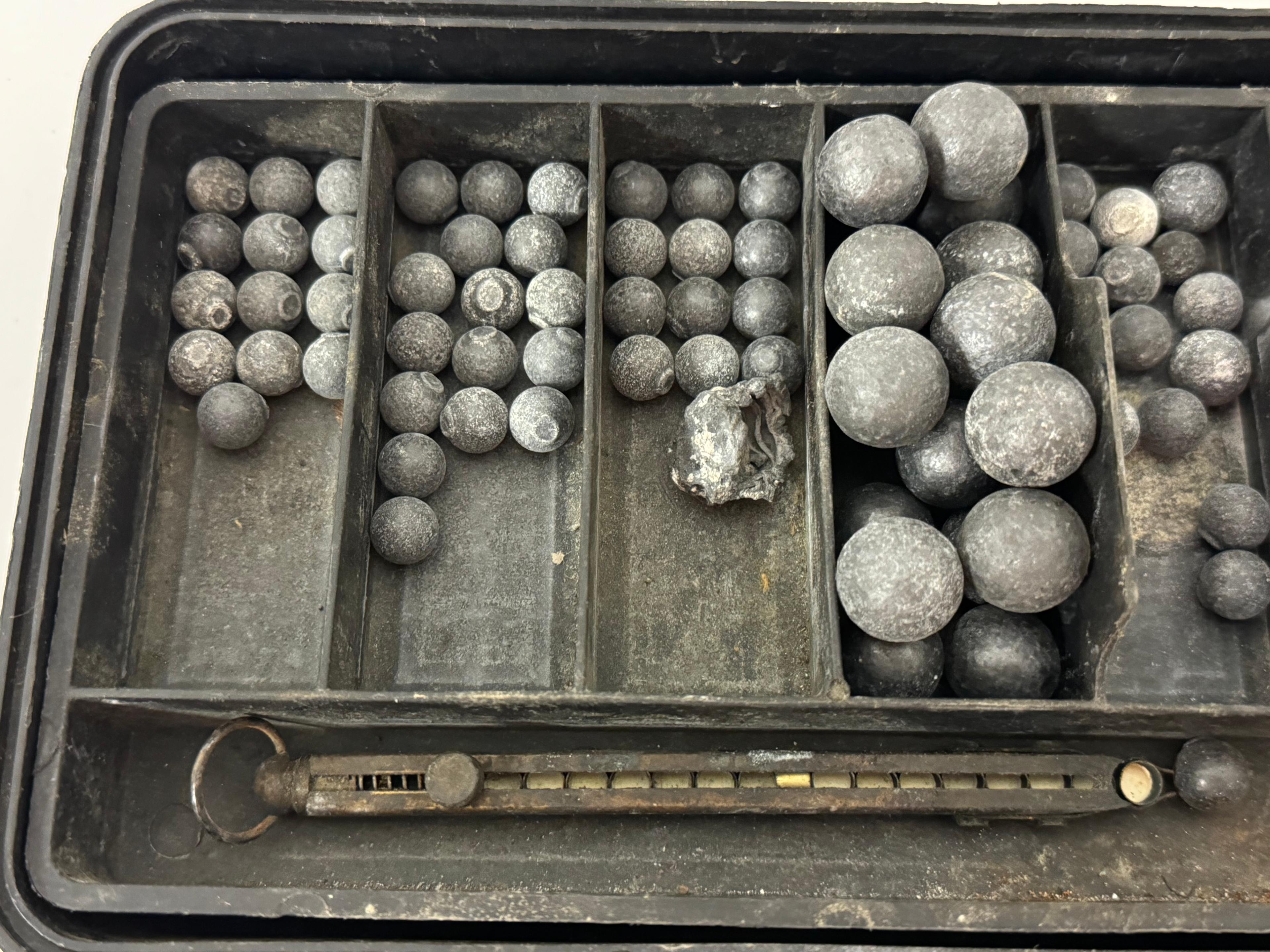 Tackle Box Full of Muzzle Loading Balls and Accessories 