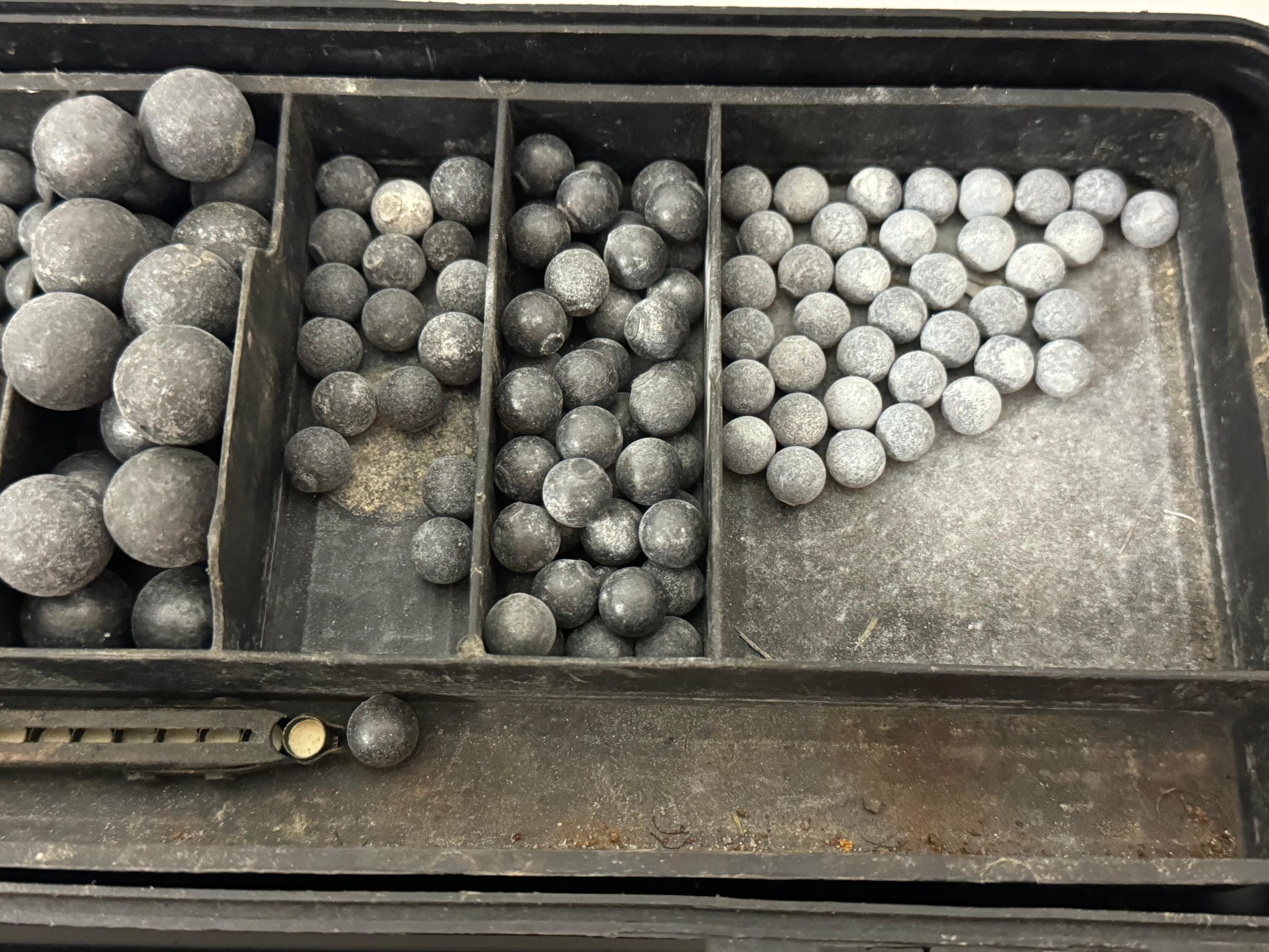 Tackle Box Full of Muzzle Loading Balls and Accessories 