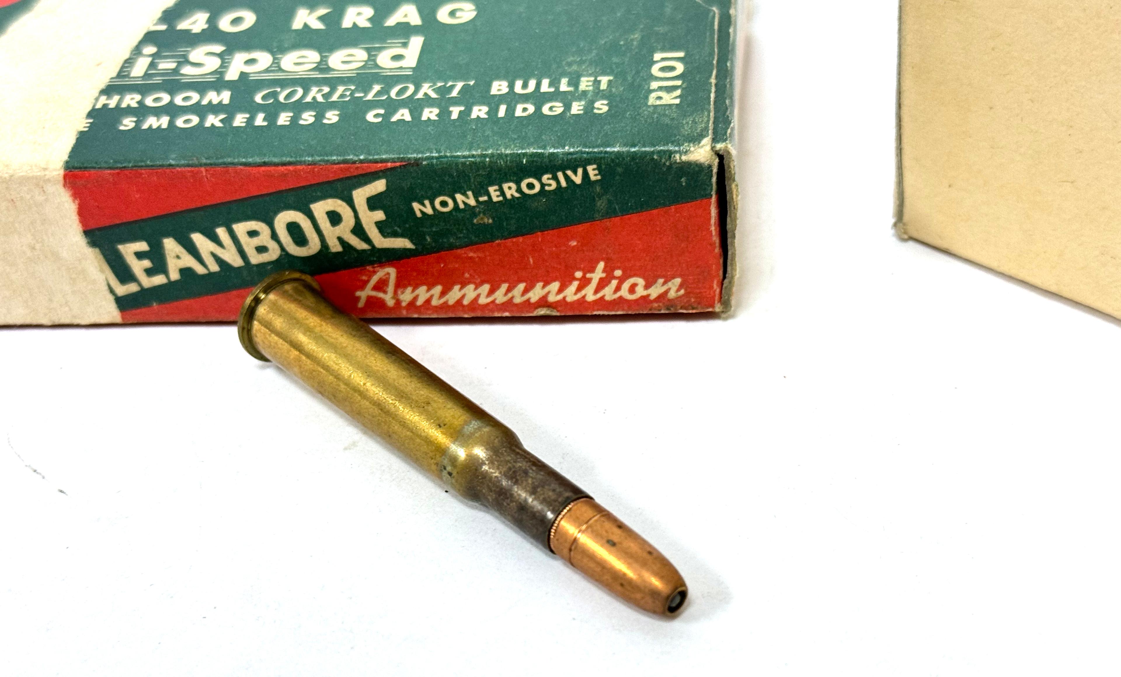 NIB 20rds. Of .30-40 KRAG 180gr. Hi-Speed Mushroom Remington Kleanbore Ammunition