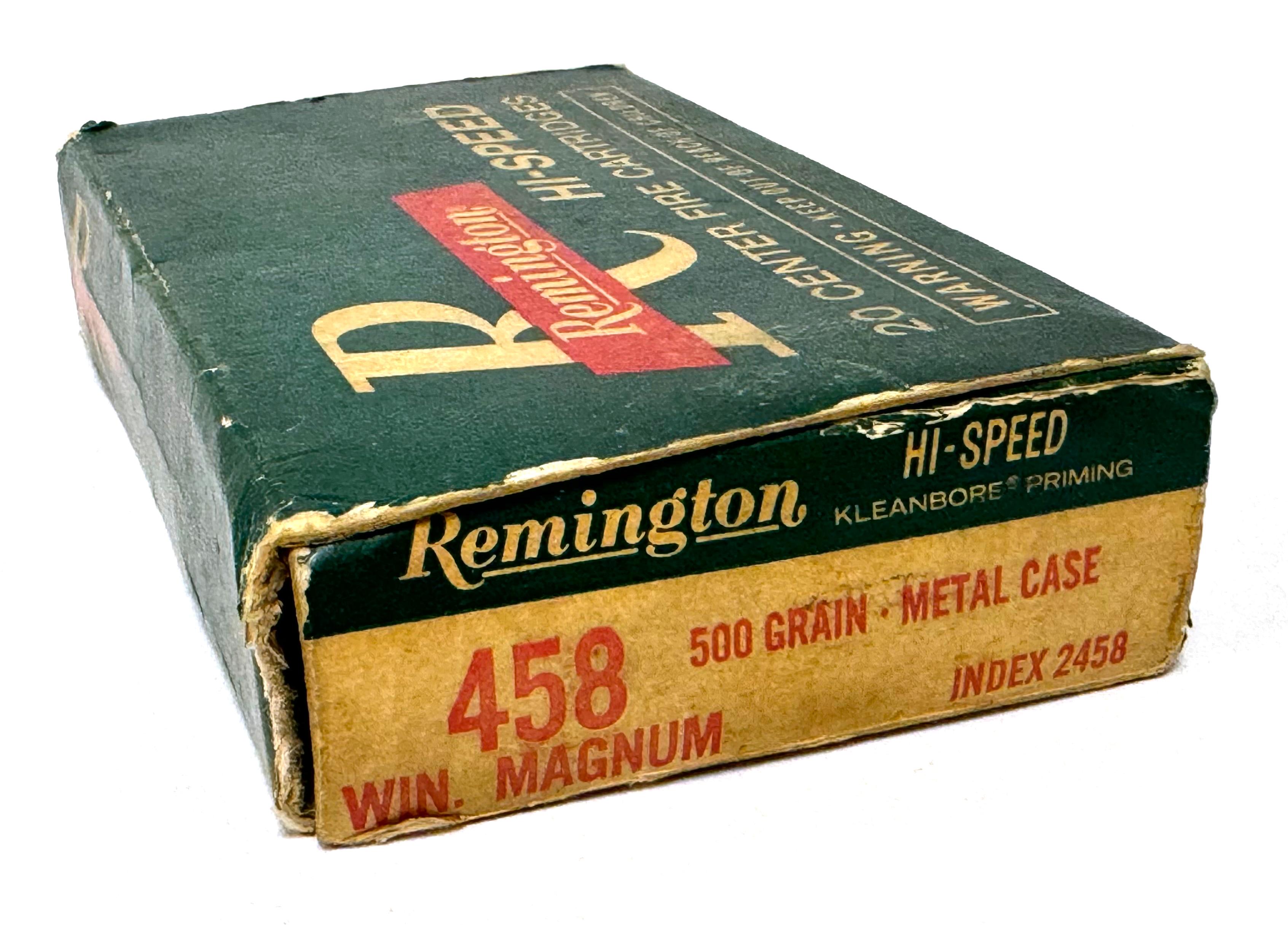 13rds. Of .458 WIN. MAGNUM 500gr. MC Remington Kleanbore Factory Ammunition