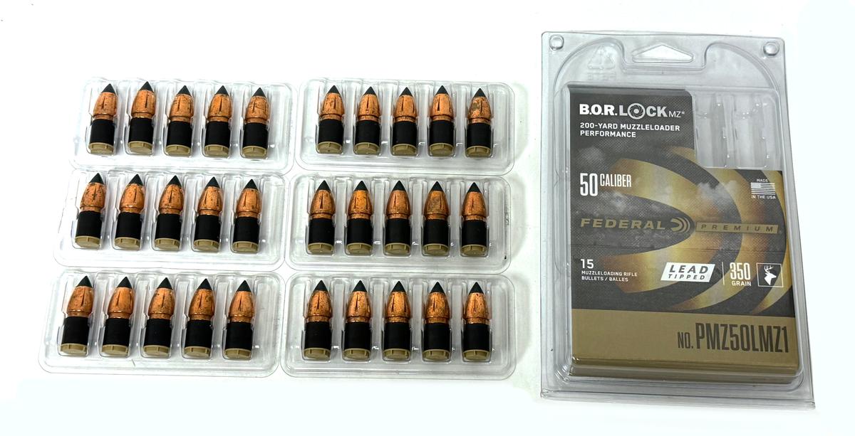 42qty. 50 CAL. 350gr. Lead-Tipped Performance Muzzle Loading Bullets