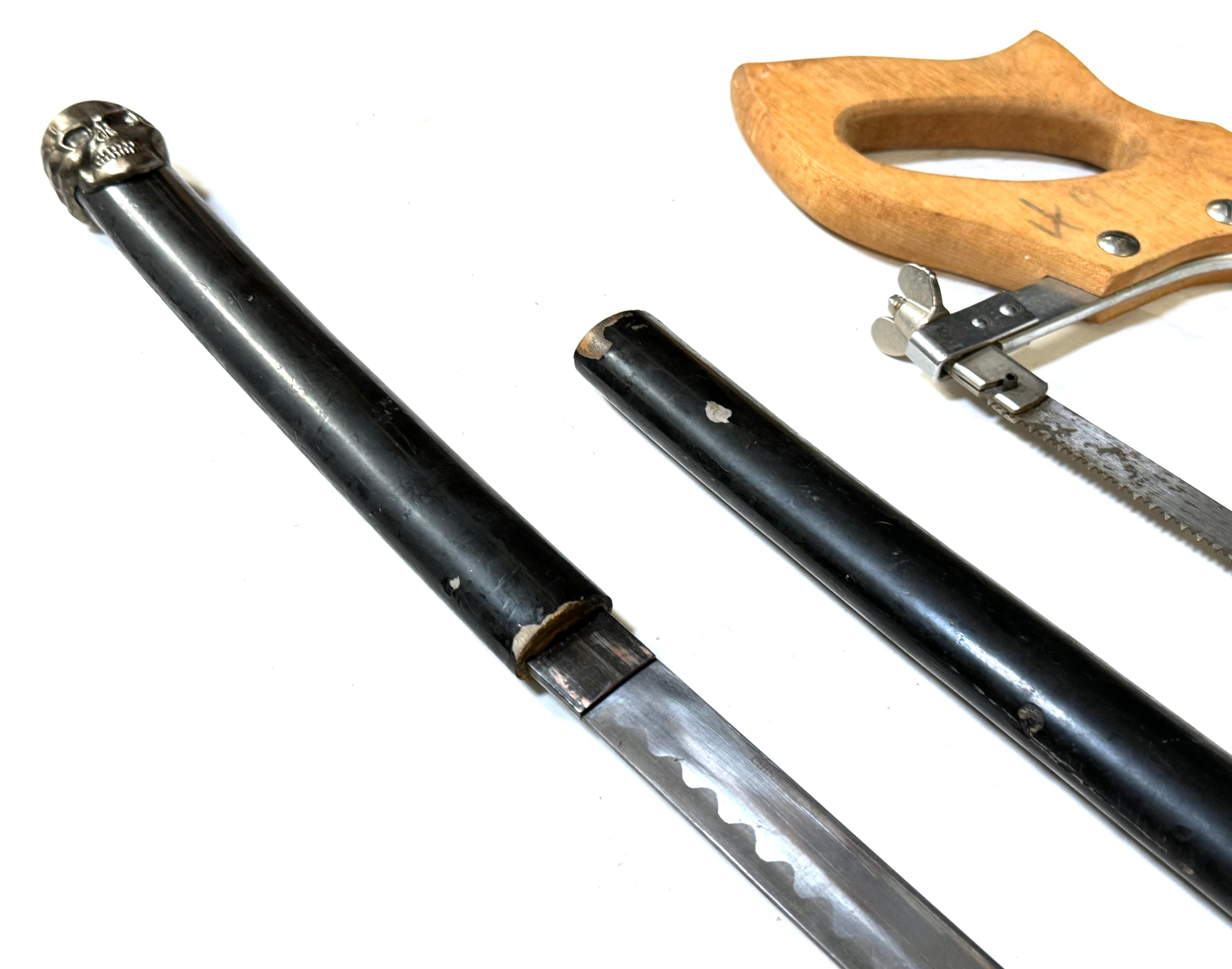 Japanese-Style Katana, Trapmaster 1100 CO2-Powered Shotgun, and Hand Saw *LOCAL PICKUP ONLY*