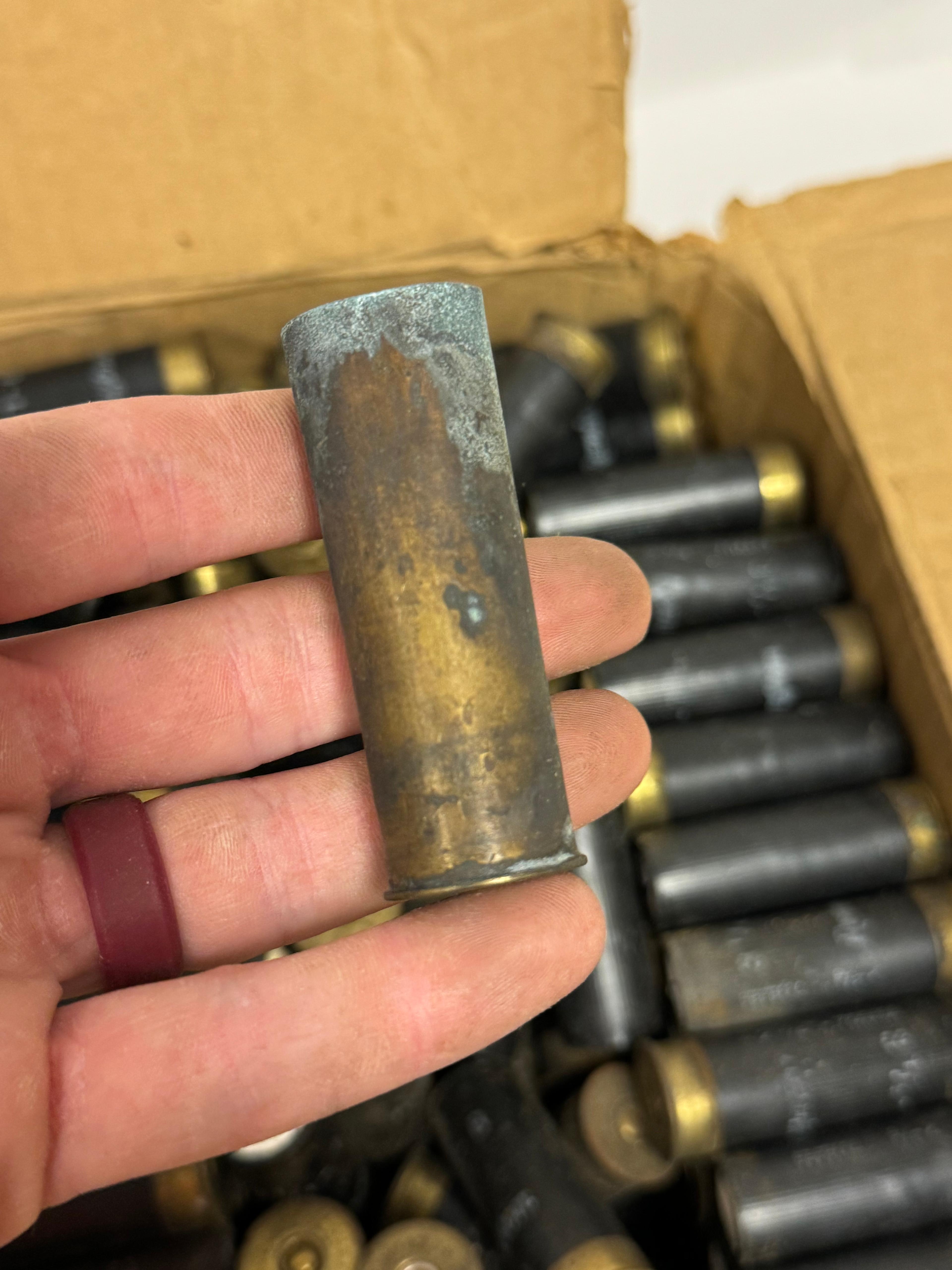 Approx. 300 Shotshells of 12 GA. 2-3/4” 4-Shot Reloaded Shotgun Shells (29.5 Lb.)