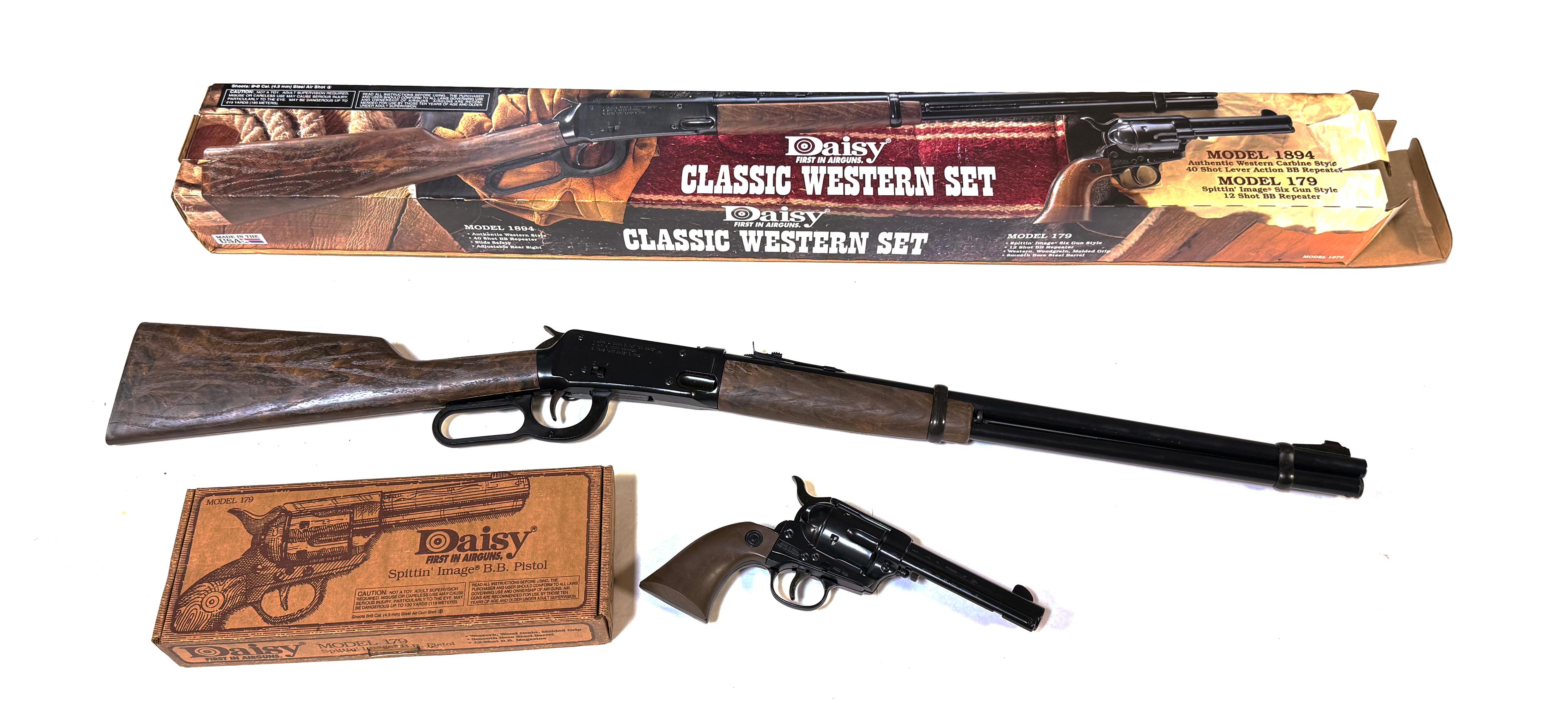 NIB Daisy Classic Western Set - Model 1894 Lever Action and Model 179 “Peacemaker” Revolver