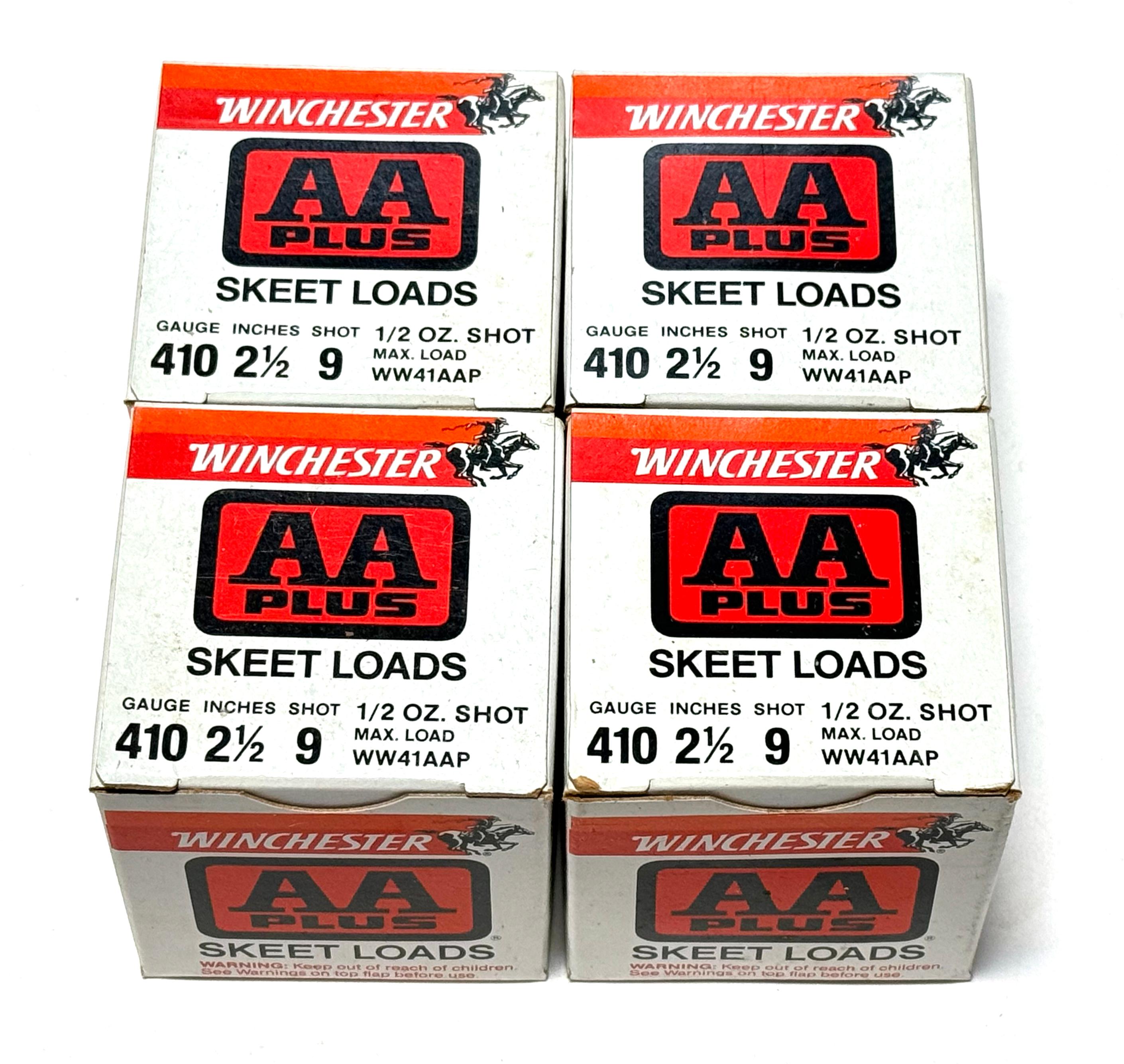 NIB 100 Shotshells of .410 GA. 2.5" Winchester AA Plus Skeet Loads 9 Shot Ammunition