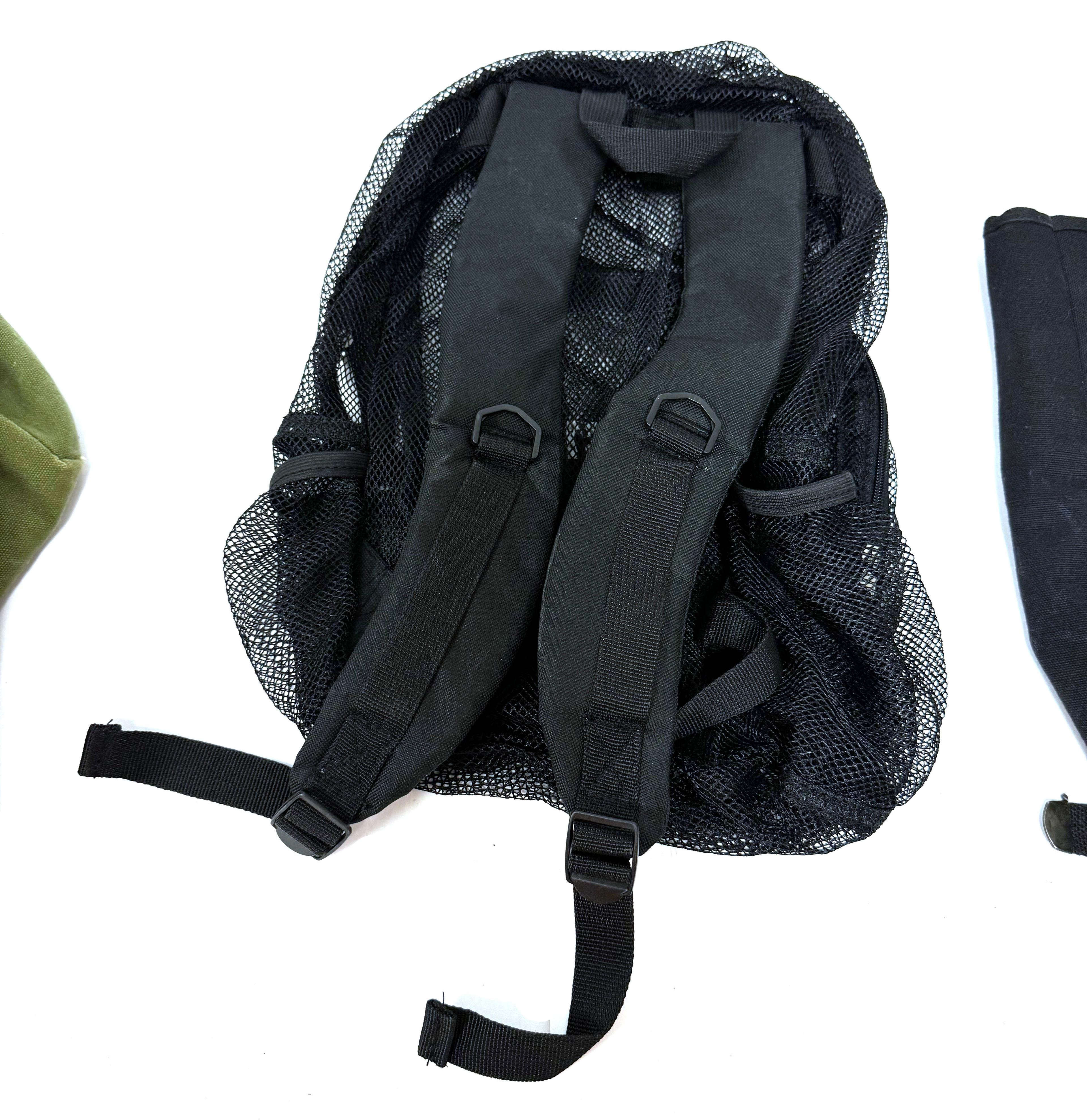 Gun Show Backpack, Carry Bag, and Green Duffel Bag