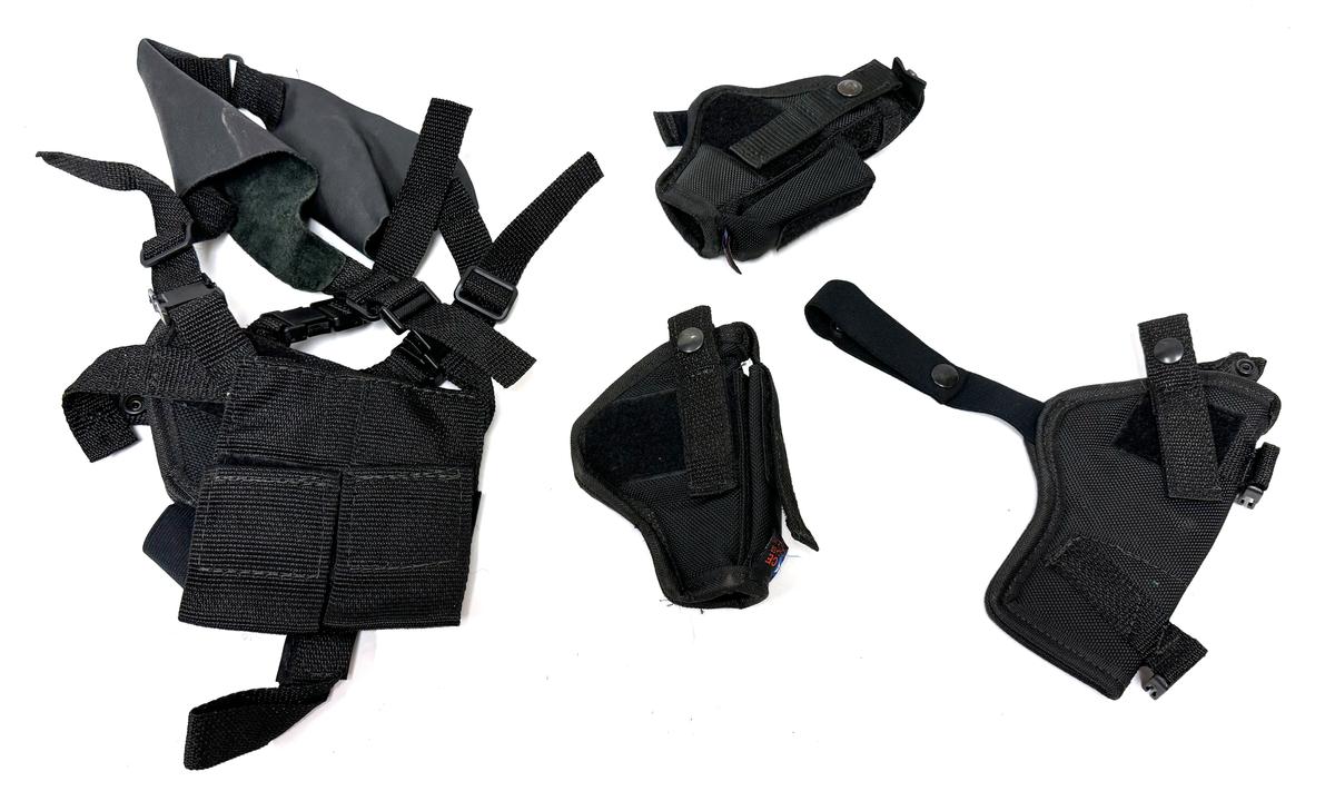 Lot of Nylon Holsters and Shoulder Holster Rig