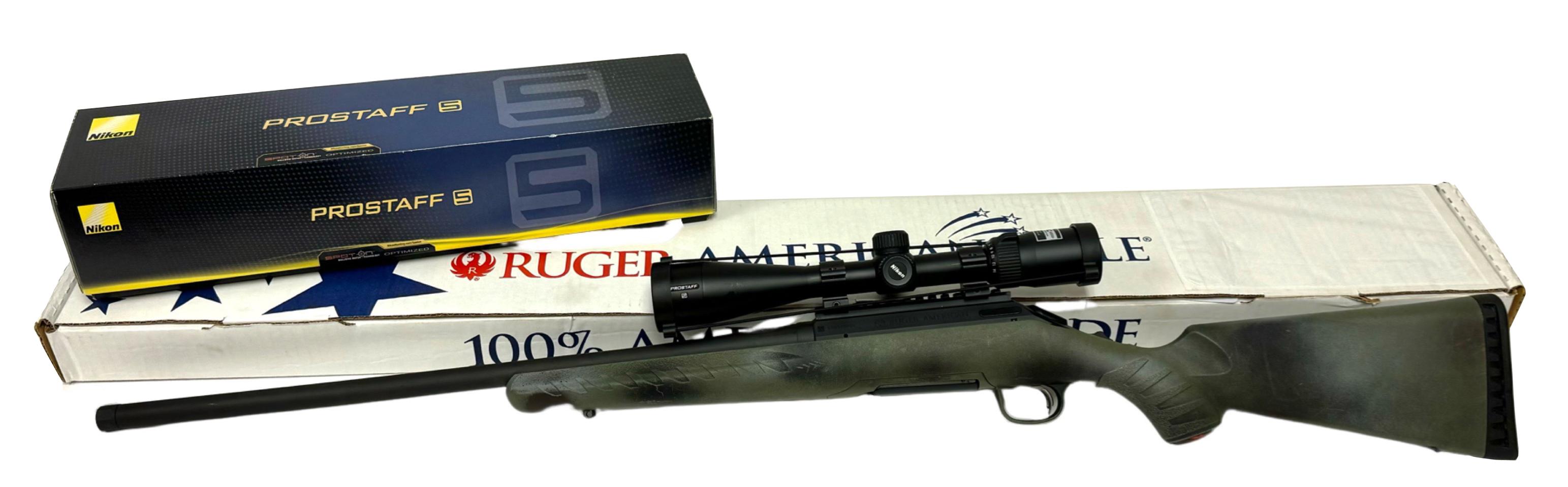 LNIB Ruger American Predator 6.5 CM Bolt Action Rifle with Nikon Prostaff 3.5-14x40 Scope