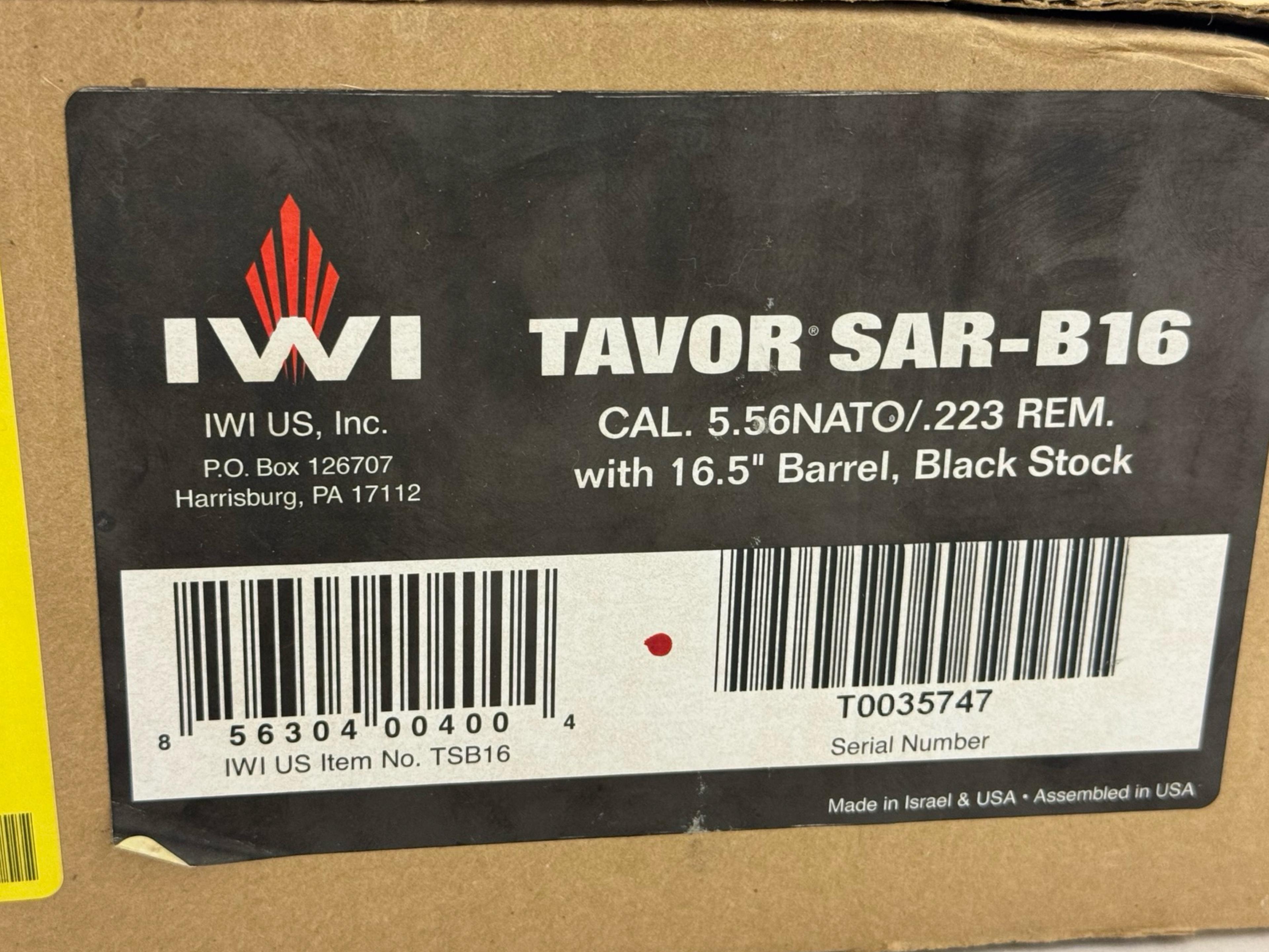 NIB IWI Tavor SAR 5.56 NATO Semi-Automatic Bullpup Rifle