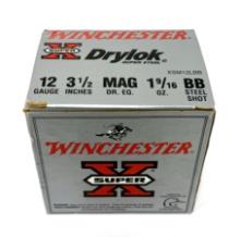 NIB (25) Shotshells of 12GA. 3.5" BB Steel Shot Winchester Drylock Ammunition