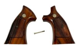 Beautiful Factory S&W Medallion Wood Checkered Stocks for K/L Frame