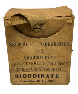 WWII 1941 Dated 18rds. of 6.5x52mm CARCANO No. 3 Military Surplus Ammunition on Stripper Clips