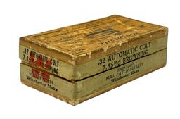 Collectible 47rds. of Winchester .32 AUTO COLT 74gr. Full Patch WRA Co. Orange Label Box Ammo