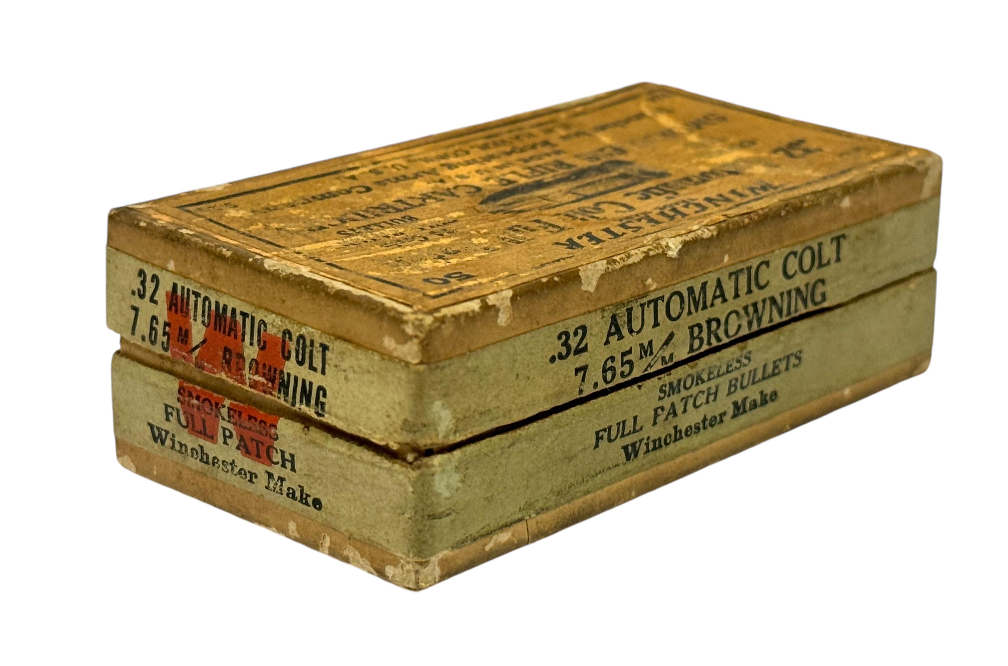 Collectible 47rds. of Winchester .32 AUTO COLT 74gr. Full Patch WRA Co. Orange Label Box Ammo