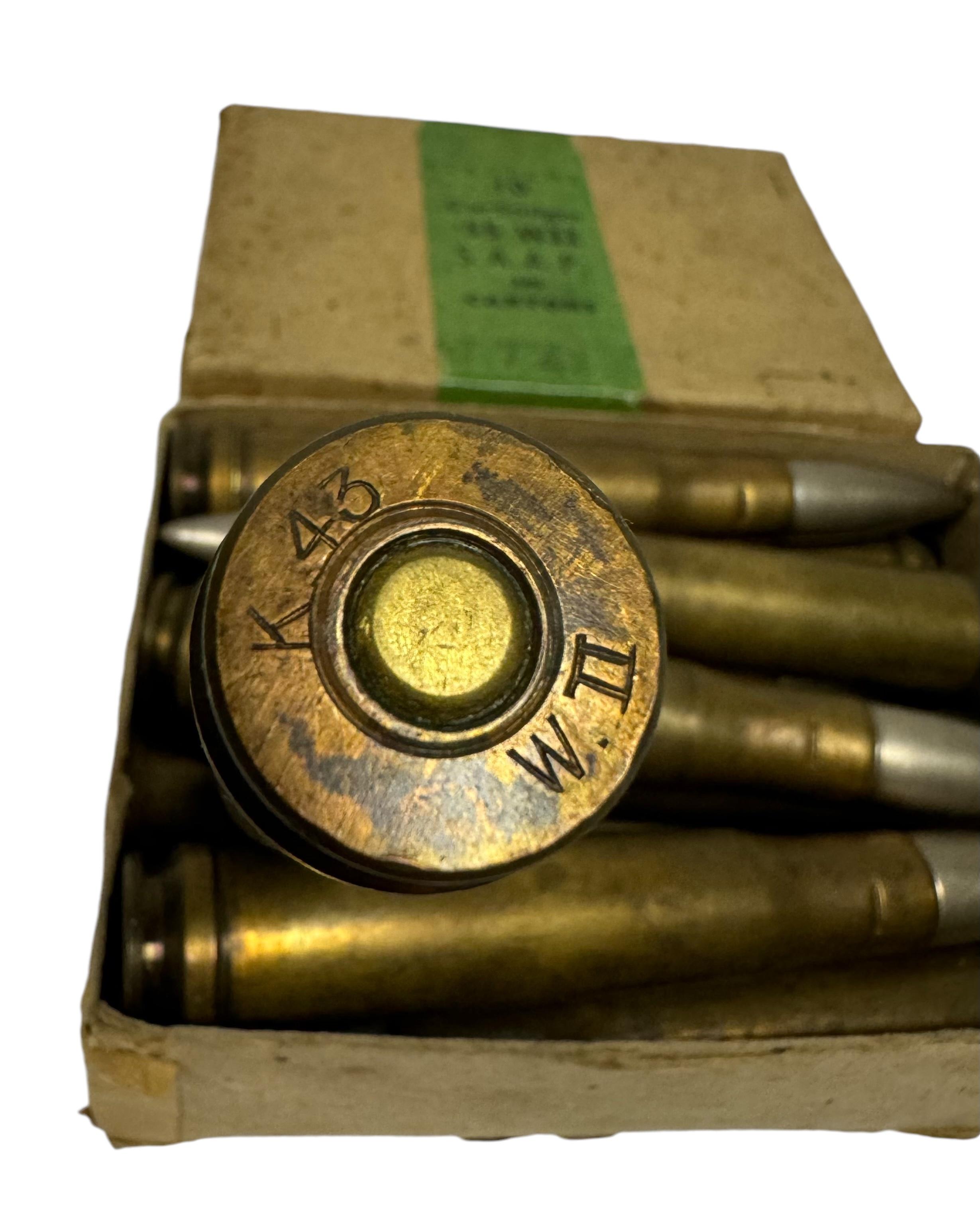 Extremely RARE Original 1943 dated 10rd. Box of .55 WII BOYS CAL. Ammo for BOYS ANTI-TANK Rifle