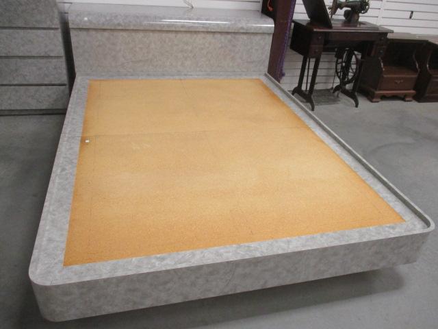 3pc. Post Modern Faux Marble Look Formica Bed Set