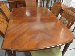 Dining Table with 6 Cane Back Chairs