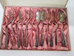 Vintage Siam Sterling Silver Demitasse Spoon and Fork Set in Original Box
