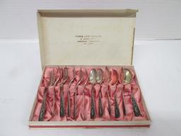 Vintage Siam Sterling Silver Demitasse Spoon and Fork Set in Original Box