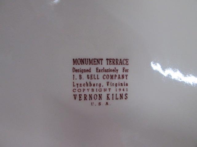 Vernon Kilns "Monument Terrace Lynchburg, Va." Plate Designed by J.B. Bell Co.