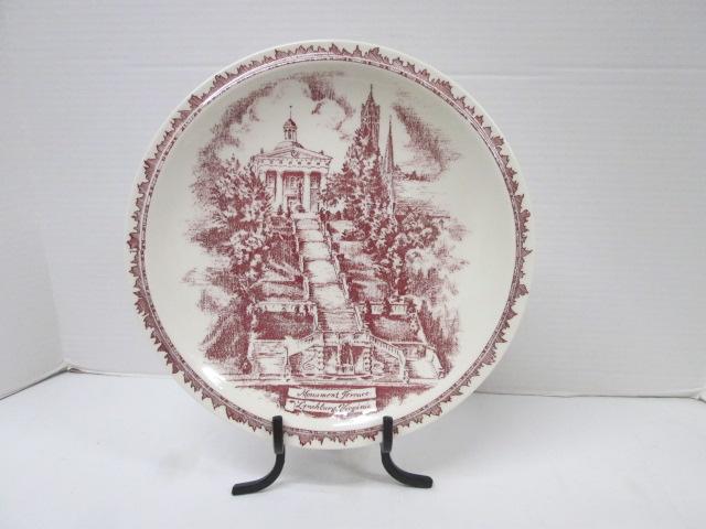 Vernon Kilns "Monument Terrace Lynchburg, Va." Plate Designed by J.B. Bell Co.