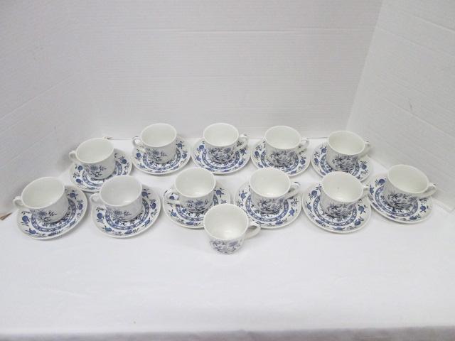 Vintage Wood & Sons of Burlsem, England "Blue Onion" Cups and Saucers