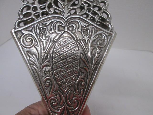 Aluminum Pierced Edge Footed Fan Vase