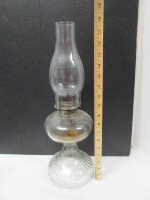 Vintage Post Oil Lamp and Electrified Riverside Clinch Post Oil Lamp