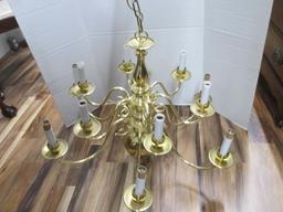 Brass 12 Arm Candlestick Chandelier