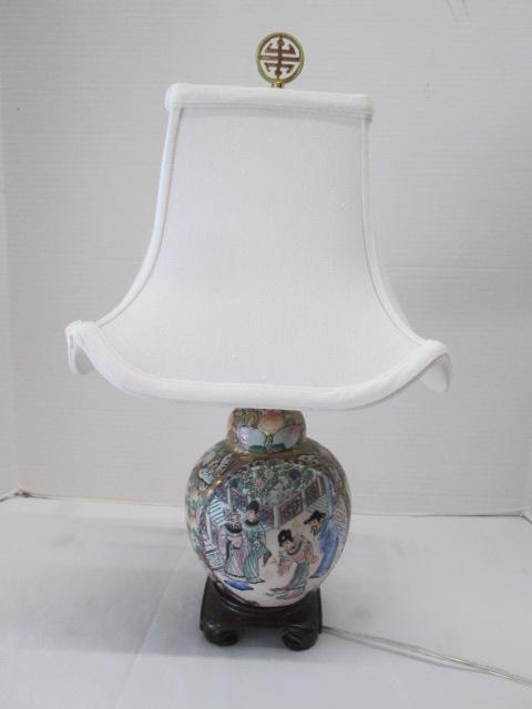 Porcelain Chinoiserie Ginger Jar Lamp