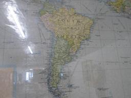 Framed Rand McNally "Cosmopolitan Series" World Map