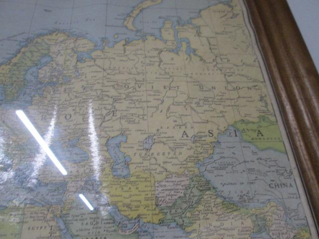 Framed Rand McNally "Cosmopolitan Series" World Map