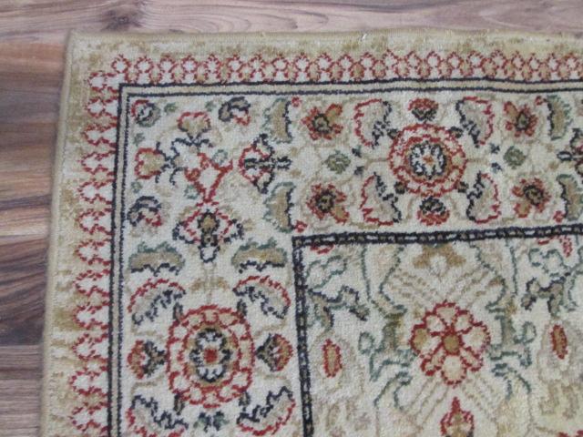 Beige and Rust Floral Design Area Rug