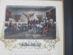 Gilt Framed J. Trumbull and J. Rogers "Declaration of Independence, July 4, 1776"