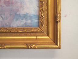 Gilt Framed Copy of Canvas Painting "My Daughter Elizabeth" by Weston Benson