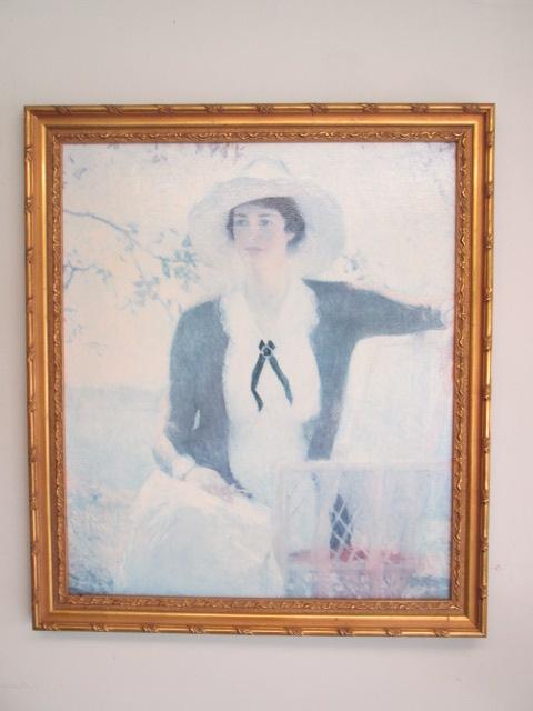 Gilt Framed Copy of Canvas Painting "My Daughter Elizabeth" by Weston Benson
