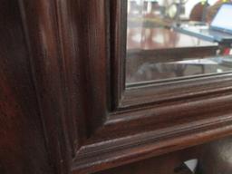 Chippendale Style Mahogany Frame Beveled Mirror with Inlay Design