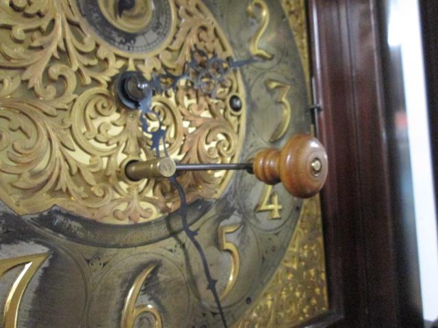 Imposing Antique Bailey, Banks and Biddle Mahogany Grandfather Floor Clock