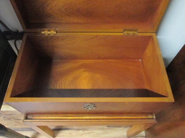 Vintage Burlwood Cellarette/Humidor on Stand