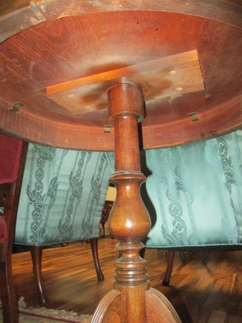 Vintage Round Drum Table with Brass Claw Feet