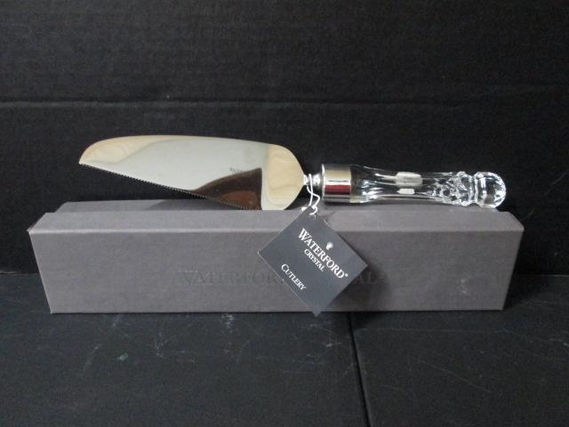 Waterford Cutlery Crystal Handle Cake Knife with Stainless Blade in Original Box