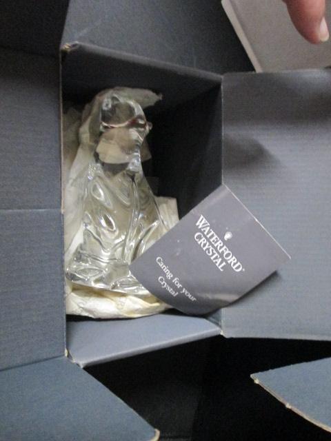 Waterford Crystal Cat Looking Up Figurine in Original Box
