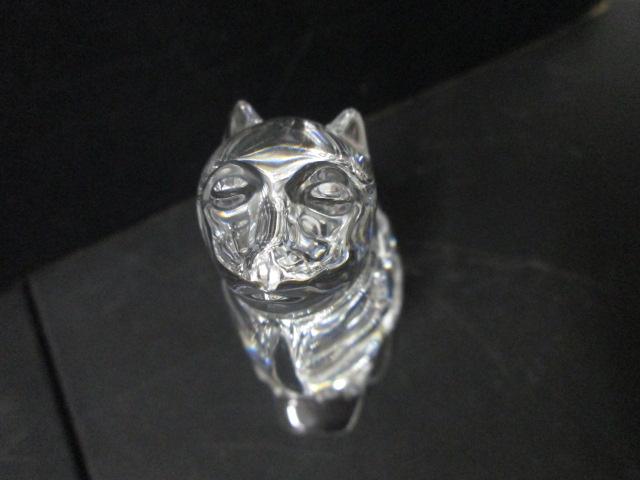 Waterford Crystal Cat Looking Up Figurine in Original Box