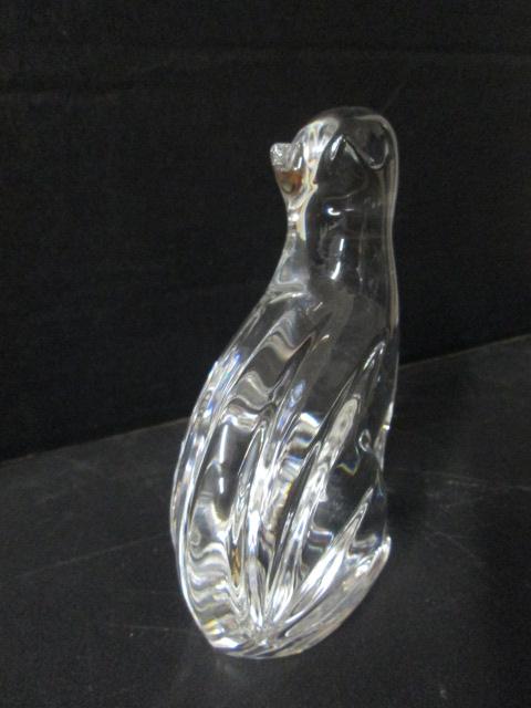 Waterford Crystal Cat Looking Up Figurine in Original Box