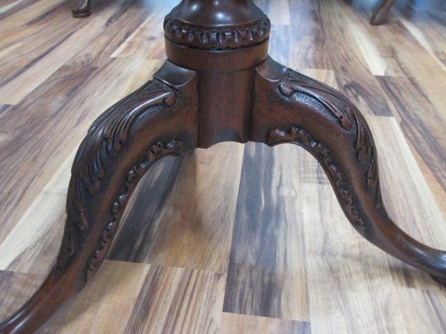 Henkel-Harris Mahogany Pie-Crust Tilt Top Table with Carved Ball and Claw Feet