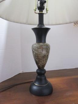 Two Gun Metal Finish Metal Table Lamps