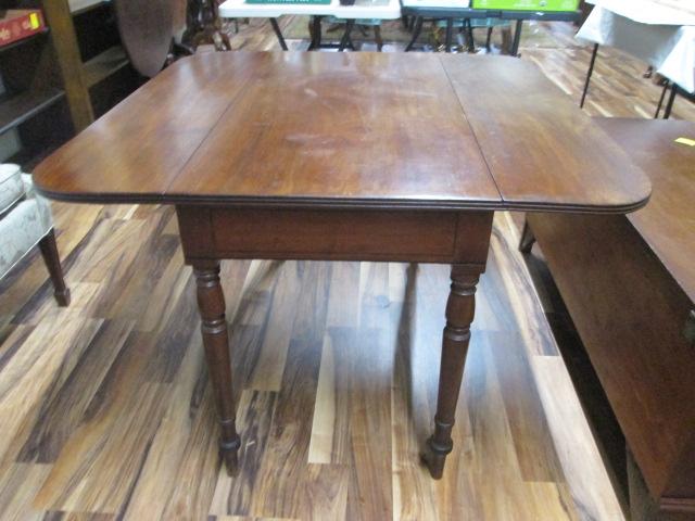 Antique Mahogany Drop Leaf Table with Drawer